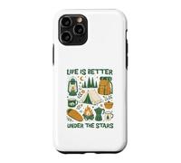 Carcasa para iPhone 11 Pro Life Is Better Under The Stars Vintage Camping Outdoor Art