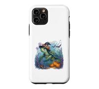 Carcasa para iPhone 11 Pro Linda Tortuga Marina Bruja Halloween bajo el Agua