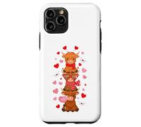 Carcasa para iPhone 11 Pro Lindas Vacas de Las Tierras Altas del Oeste de San Valentín con Letra