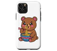 Carcasa para iPhone 11 Pro Lindo Oso Ramen gráfico japonés Kawaii marrón Animal Arte