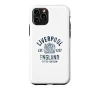 Carcasa para iPhone 11 Pro Liverpool EST. 1207, Inglaterra, Reino Unido, Estampado Azul Marino Envejecido