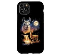 Carcasa para iPhone 11 Pro Llama Aullando a la Luna, extraño Meme Divertido, Llama Alpaca de los 90