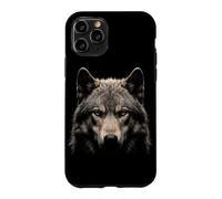 Carcasa para iPhone 11 Pro Lobo Dire Cara Luz De Luna Bosque Fauna Silvestre Naturaleza