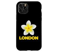 Carcasa para iPhone 11 Pro London Tropical Yellow Frangipani Flower Minimalist City