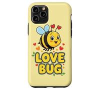 Carcasa para iPhone 11 Pro Love Bug Cute Kawaii Valentines Bee con Corazones