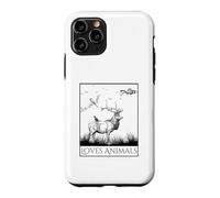 Carcasa para iPhone 11 Pro Loves Animals Nature Wildlife Graphic of Deer and Birds