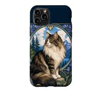 Carcasa para iPhone 11 Pro Majestic Gato de Pelo Largo Art Nouveau Mountain