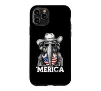 Carcasa para iPhone 11 Pro Mammoth Ice Age Bandera Americana Bandana Gafas De Sol Sombrero De Vaquero