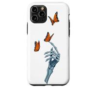 Carcasa para iPhone 11 Pro Mano de Esqueleto con Mariposa monarca en Estilo de Arte Vintage