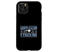 Carcasa para iPhone 11 Pro Mapa del Estado de Charleston, Carolina del Sur, Palmetto Tree Vintage