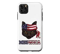 Carcasa para iPhone 11 Pro MAX 4 de Julio Funny Cat Lover Bandera Americana Patriot Pun Kitty