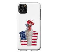 Carcasa para iPhone 11 Pro MAX 4 de Julio patriótico Gallo Pollo Rojo Blanco Azul Bandera de Estados Unidos