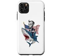 Carcasa para iPhone 11 Pro MAX Abraham Lincoln Riding A Shark - Gráfico patriótico del 4 de Julio