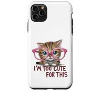 Carcasa para iPhone 11 Pro MAX Adorable Gatito con Gafas y Cita Linda