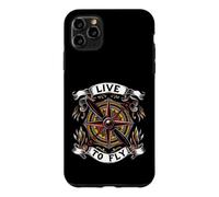 Carcasa para iPhone 11 Pro MAX Airplane Pilot Live To Fly Aviation Compass Art