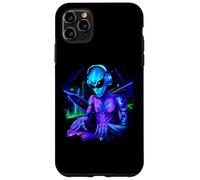 Carcasa para iPhone 11 Pro MAX Alien Cyborg DJ Robot Grabar Techno Música Cool Aliens
