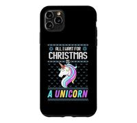 Carcasa para iPhone 11 Pro MAX All I Want For Christmas Is A Unicorn Ugly Sweater Christmas Fun
