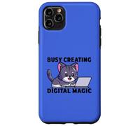 Carcasa para iPhone 11 Pro MAX Amante de los Gatos Ocupado creando programación mágica