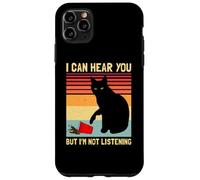 Carcasa para iPhone 11 Pro MAX Amante del café con Forma de Gato Negro Divertido, Vintage, «No Estoy Escuchando»