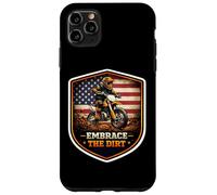 Carcasa para iPhone 11 Pro MAX American Embrace The Dirt Bike Rider Motocross Patriot USA