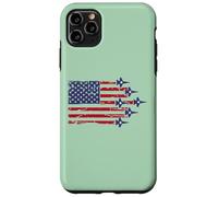 Carcasa para iPhone 11 Pro MAX American Flag Patriotic Fighter Jet Airplane Flyover 4th