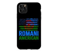 Carcasa para iPhone 11 Pro MAX American Romani | Banderas de Roma Traveller & USA envejecidas