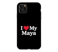 Carcasa para iPhone 11 Pro MAX Amo mi corazón Maya, Maya, Amo a Maya