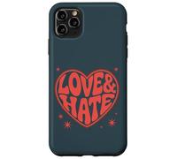 Carcasa para iPhone 11 Pro MAX Amor Y Odio - Arte tipográfico Retro Vintage de los años 70