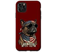 Carcasa para iPhone 11 Pro MAX Aniversario de los 250 años de la Bandera Estadounidense del Bulldog francés, 1776-2026
