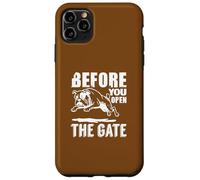 Carcasa para iPhone 11 Pro MAX Antes de Abrir la Puerta Bulldog Advertencia Divertido