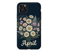 Carcasa para iPhone 11 Pro MAX April Birth Flower Daisy & Sweet Pea Birthday
