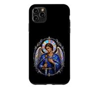 Carcasa para iPhone 11 Pro MAX Arcángel Miguel Manto Azul Arte Sagrado Devocional