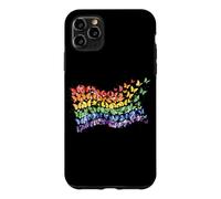 Carcasa para iPhone 11 Pro MAX Arco Iris Bandera Mariposas Gay Orgullo Mes Arte Homosexualidad