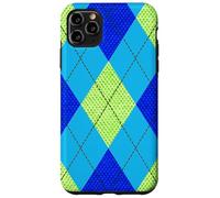 Carcasa para iPhone 11 Pro MAX Argyle Verde y Azul patrón Preppy Regalo de los años 80