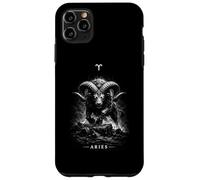 Carcasa para iPhone 11 Pro MAX Aries Zodiac a Ram Símbolo para Astrología Oscura