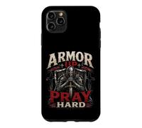 Carcasa para iPhone 11 Pro MAX Armor Up Pray Hard Christian Warrior Knight Faith