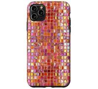 Carcasa para iPhone 11 Pro MAX Azulejos de Mosaico de Vidrio Italiano Sicilia Rosa Naranja Preppy