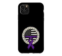 Carcasa para iPhone 11 Pro MAX Bandera Americana Cáncer de Páncreas Cinta Morada