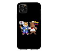 Carcasa para iPhone 11 Pro MAX Bandera de Colombia y Corea del Sur Raíces Colombo-Coreanas