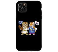 Carcasa para iPhone 11 Pro MAX Bandera Grecia Corea del Sur Raíces Greco-Surcoreanas