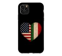 Carcasa para iPhone 11 Pro MAX Bandera Italiana Americana corazón Vintage Estados Unidos Italia Heritage Pride