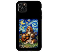 Carcasa para iPhone 11 Pro MAX Basset Hound Playing Guitar Whimsical Art Dog Music Camping
