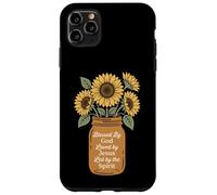 Carcasa para iPhone 11 Pro MAX Bendecido por Dios, Amado por Jesús, Girasol Bouquet Christian