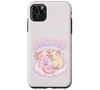 Carcasa para iPhone 11 Pro MAX Besties Axolotl Capybara Bubble Tea Lindo Kawaii Anime Animal