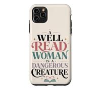Carcasa para iPhone 11 Pro MAX Bien Leído Mujer Lectora Cita Amante de Libros Feminista