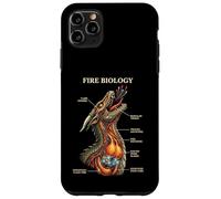Carcasa para iPhone 11 Pro MAX Biología del Fuego Dragón Nerd Anatomía Diagrama de Ciencias Míticas