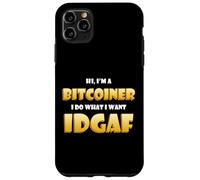 Carcasa para iPhone 11 Pro MAX Bitcoin Idgaf Meme Cute Blockchain Costume BTC Bitcoiner