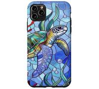 Carcasa para iPhone 11 Pro MAX Blue Sea Turtle in Corals Mosaic Art Ocean Theme