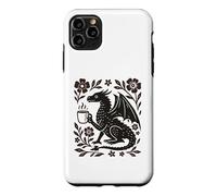 Carcasa para iPhone 11 Pro MAX Boho Dragón Bebiendo Café Arte Popular Bestia Mítica