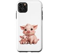 Carcasa para iPhone 11 Pro MAX Bonito diseño de mamá cerdita y Cerdito bebé
